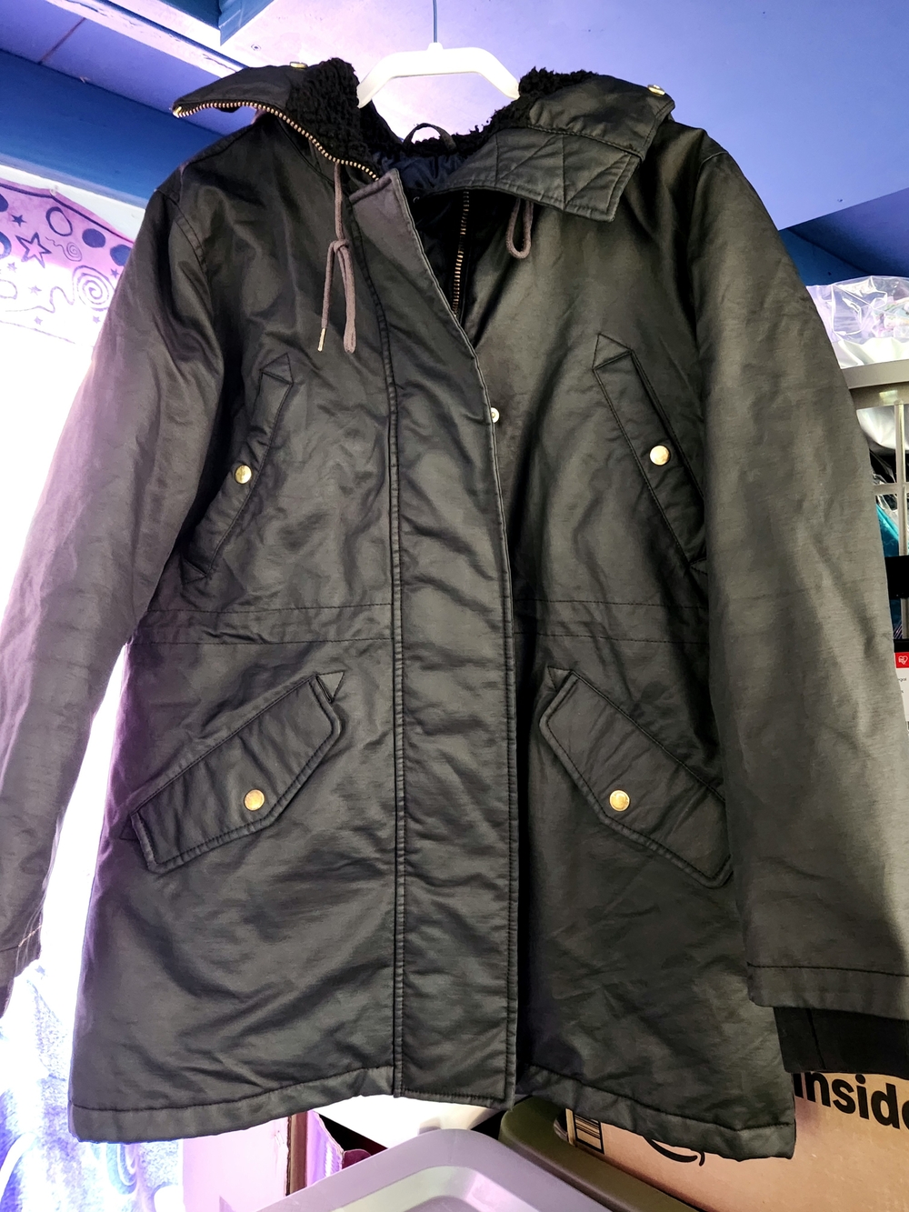 J.Crew Perfect Winter Parka, Size Medium, Black